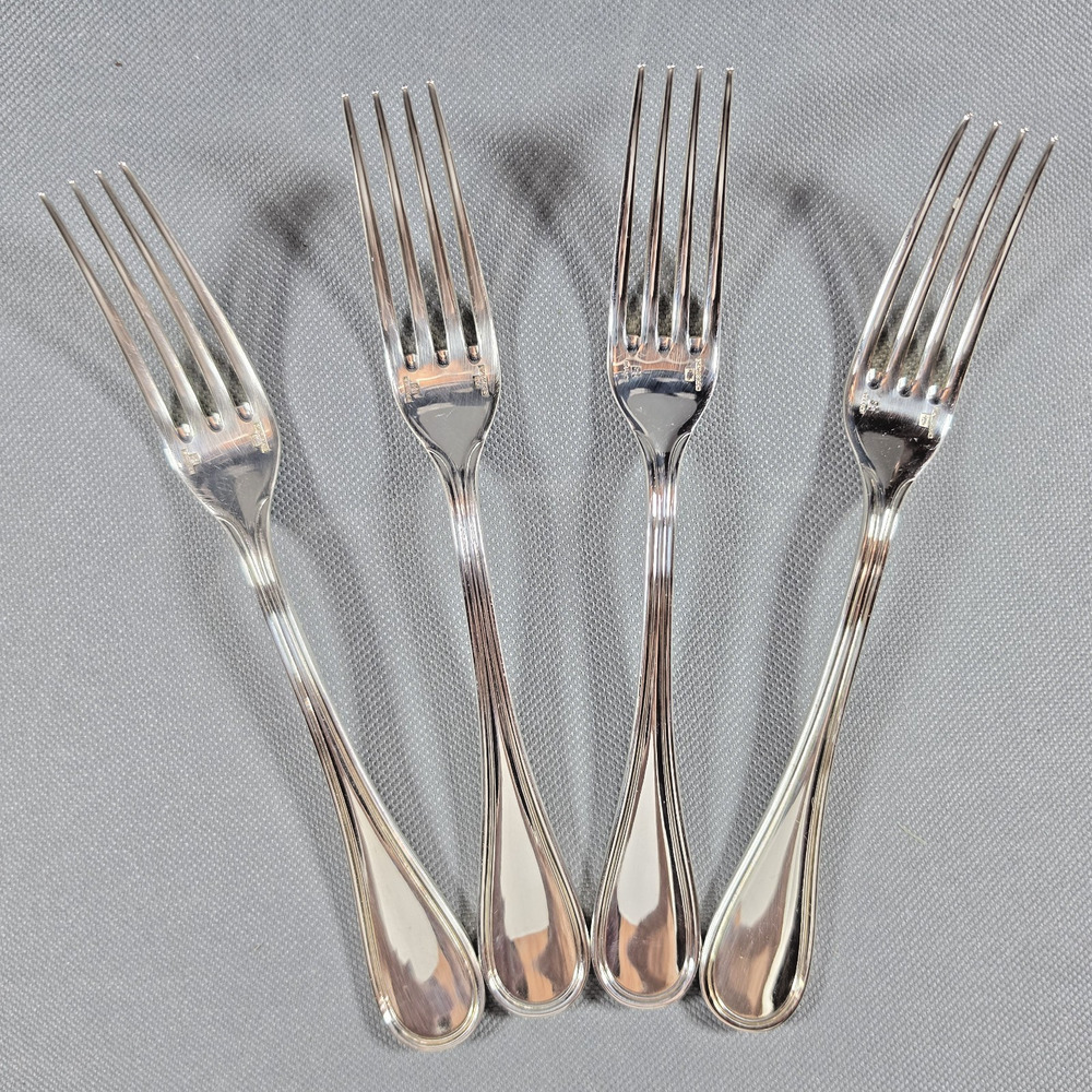 Christofle Albi Silverplate Vintage Dessert Forks Set of 4 France